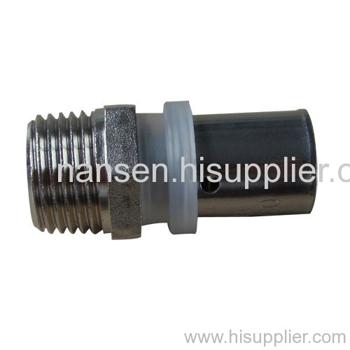 Nickel-Plated Brass Press Male Straight Fitting