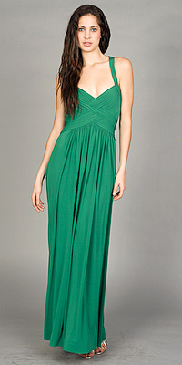 green evening dress design