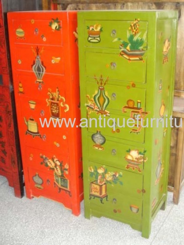 China painting documents cabinet