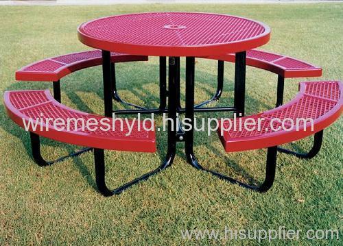 round expanded metal mesh tables