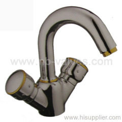 Znic alloy double-handle basin mixer