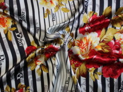 100% silk satin printed fabrics