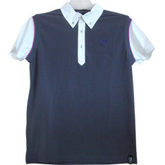 Men's grey short sleeve polo-shirt