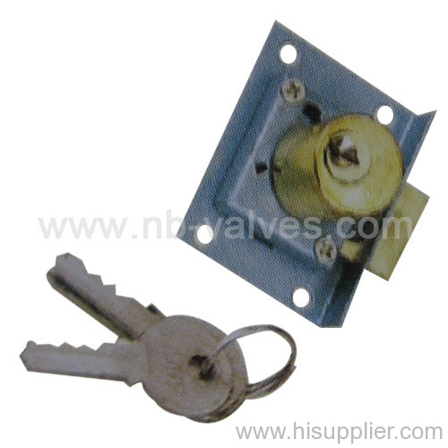 Square brass drawer lock