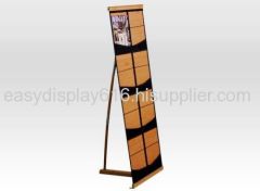 Bamboo literature rack, Bamboo double line catalogue shelf producer