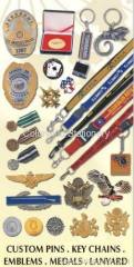 key chains, medals, badges, enamel, lanyard, pin