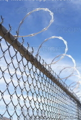 Chain Link Fence With Barbed Wire