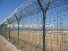 airport fence together razors