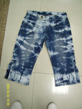 bleach snow wash denim shorts