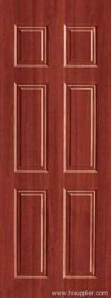 6 panel PVC coated steel door