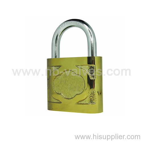 Harden shackle ti-gold cast brass padlock