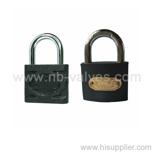 Black prime lacquered iron padlock