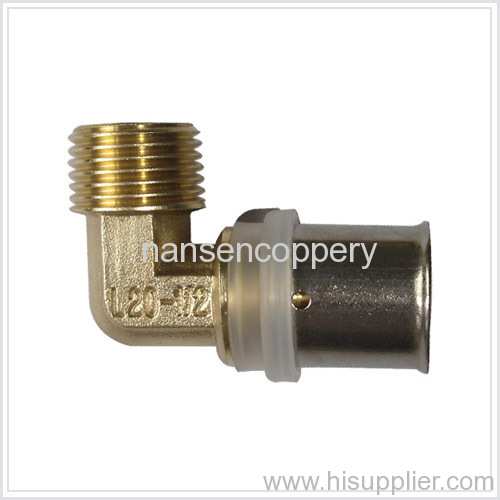 brass press male elbow fitting