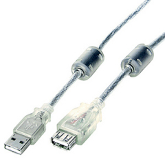 USB A Male to A Female Cable with Ferrite