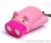 2 LED press flashlight, Hand press recharging flashlight