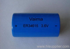 ER34615,ER34615M, 3.6V Li-SoCL2 Battery