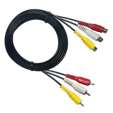 3RCA Plugs to 3RCA Jacks Tubular