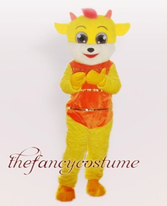 Yellow Fawn Mascot Costume， Christmas Party Dress