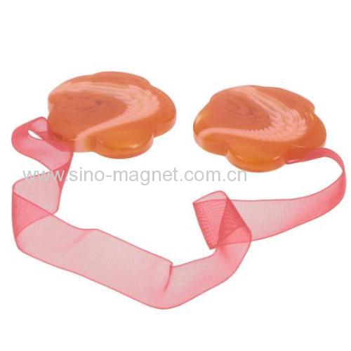 peach magnetic curtain holder