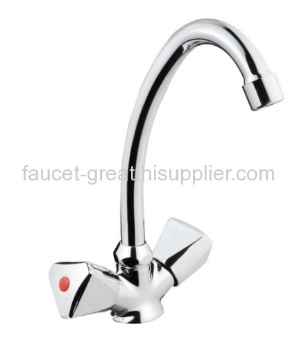 Two Handle Faucet With Stainess Steel Spout