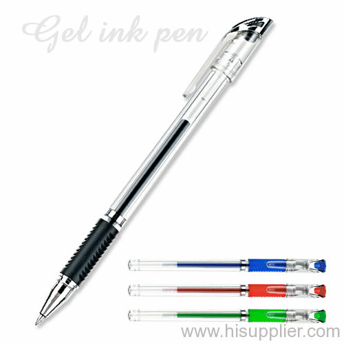 Color rubber grip cap on Gel Ink Pen