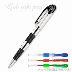 transparent plastic colored grip gel ink pen
