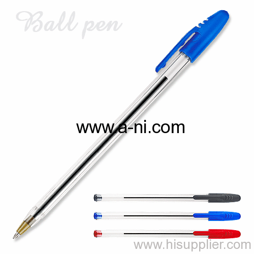 transparent plastic popular stick ballpoint pen