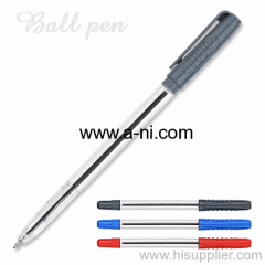 transparent barrel colored plastic stick ballpoint pen