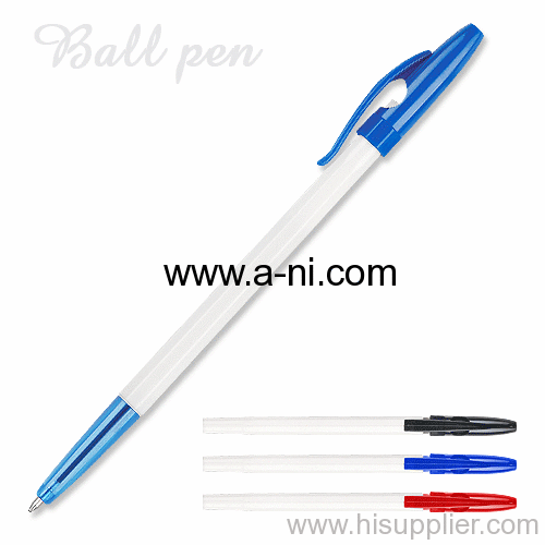 colored plastic cap stick ball pen