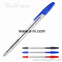 transparent barrel plastic stick ball pen