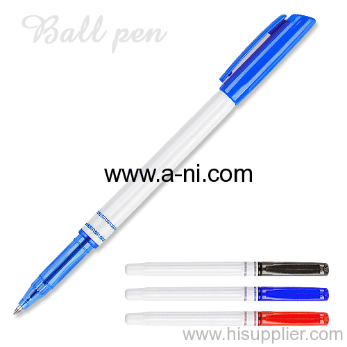 white barrel plastic stick ballpoint pens