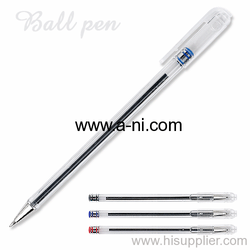 transparent plastic stick ballpoint pen