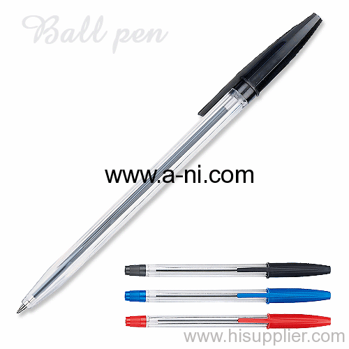 colored plastic cap stick ballpoint pen
