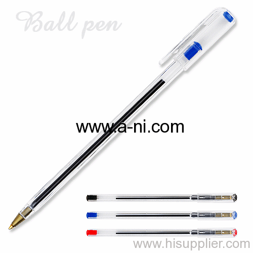 solid colored plastic stick ballpoint pen