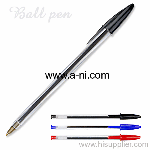 transparent plastic ballpoint pen