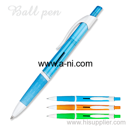 translucent colored plastic click ballpoint pen