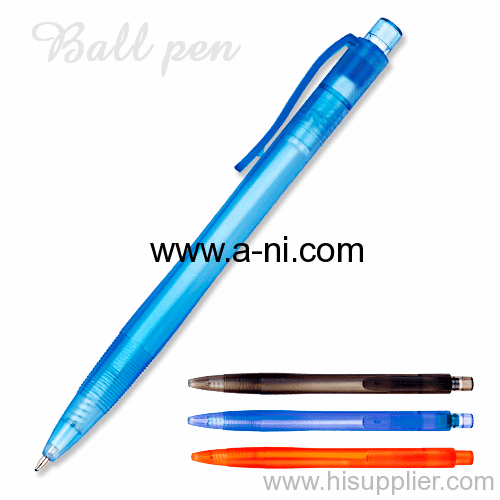 frosted translucent colored plastic click ballpoint pen