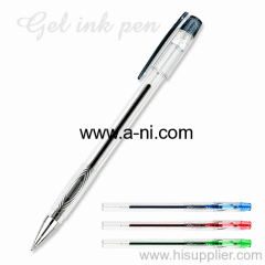 transparent cap colored clip Gel Ink Pen