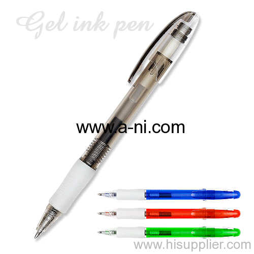 plastic clip click gel ink pen