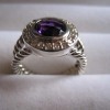 sterling silver ring designer jewelry 8mm Amethyst Albion Petite Ring