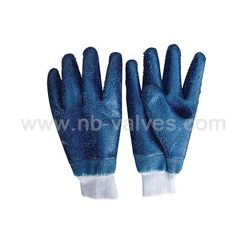 Blue nitrile fully coated glove