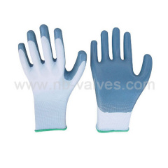 Nylon lining nitrile glove