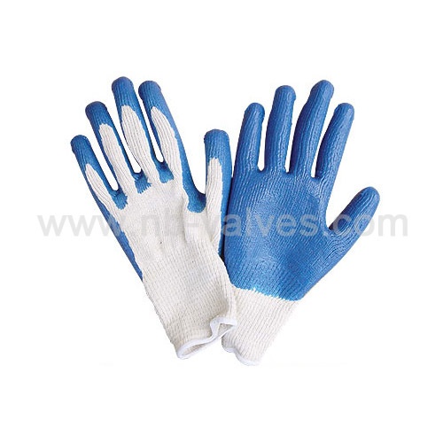 Blue natural latex glove