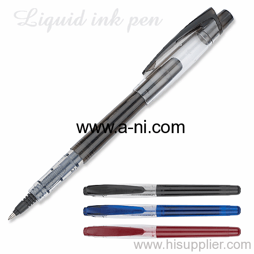 plastic colored clip liquid ink pen