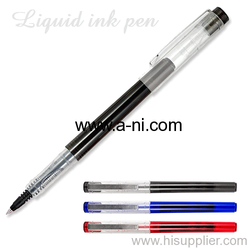 shiny chrome clip liquid ink pen