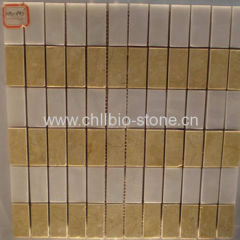 China White & Crema Marfil Mosaic