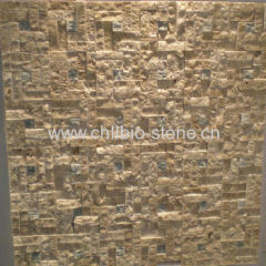 Yellow Travertine & Ming Green Mosaic