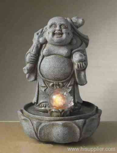 polyresin buddha fountain