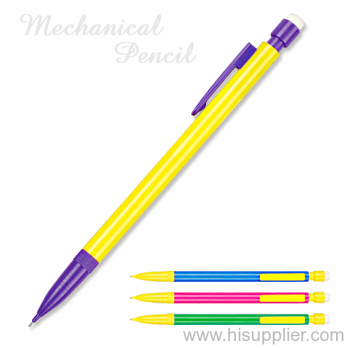 colored plastic push action Mechanical pencil