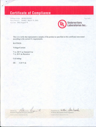 UL Certificate